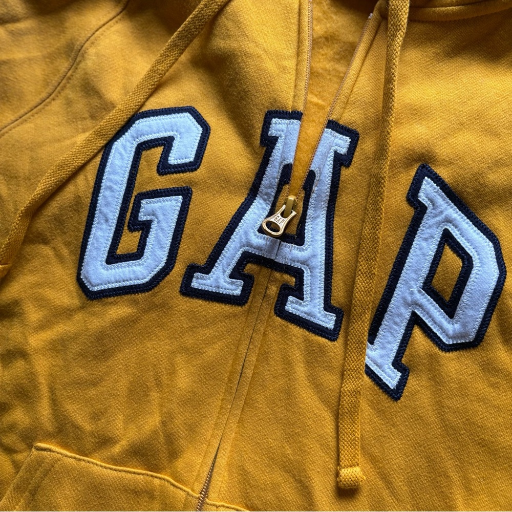 GAP Yellow Mustard Hoodie with Blue Logo